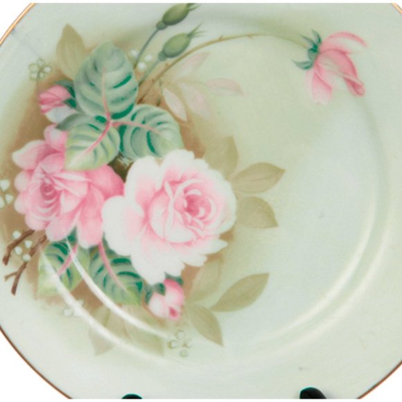 Vintage Lefton Heritage Rose Small Plate Signed 7 1/4 inches wide - Picture 4 of 5